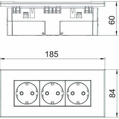 OBO Bettermann 6119414 Apparaatinzet Stopcontact (b x h x d) 185 x 84 x 60 mm 1 stuk(s) Wit