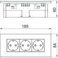 OBO Bettermann 6119414 Apparaatinzet Stopcontact (b x h x d) 185 x 84 x 60 mm 1 stuk(s) Wit - thumbnail
