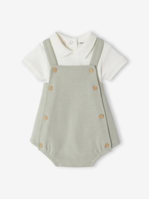 Babyset 2-delige bloomer body saliegroen