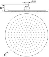 Ben Round Slim hoofddouche Ø30cm chroom - thumbnail