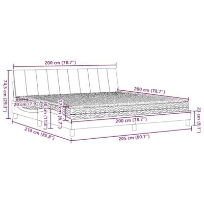 Bed met matras "Hanko" stof donkergrijs 200x200 cm