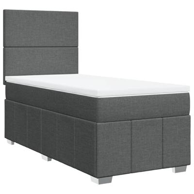 Boxspring met matras stof donkergrijs 120x200 cm - thumbnail