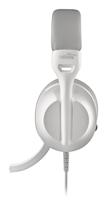 NGS VOX 805 - Stereo-hoofdtelefoon, verstelbare microfoon, USB-C en USB-A-adapter, ruisonderdrukking, volumeregelaar, gevoerde hoofdband, 2 m kabel, plug & play voor pc, tablet en smartphone, wit - thumbnail