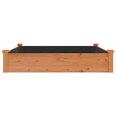 VidaXL Plantenbak verhoogd met voering 120x120x25 cm vurenhout bruin