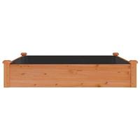 Plantenbak verhoogd met voering 120x120x25 cm vurenhout bruin - thumbnail
