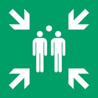 Pictogram bordje Djois Verzamelplaats 200x200mm groen - thumbnail