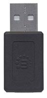 Manhattan USB 2.0 Adapter [1x USB-A 2.0 stekker - 1x USB-C bus] Adapter Stekker past op beide manieren - thumbnail