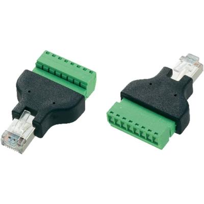 TRU COMPONENTS LT-RJ45 RJ45-stekker met schroefaansluiting 569296 Stekker, recht Aantal polen (sensoren) 8 1 stuk(s)