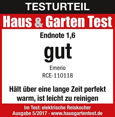 EMERIO RCE-110118 Rijstkoker RVS, Zwart - thumbnail