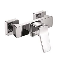 STILO ééngreepsmengkraan douche, chroom keramische schijven geluidsarme, verwisselbare 35 mm-cartouche ½" (Ø ca. 1,9 cm) verbinding voor doucheslang metalen greep garantie: 5 jaar - thumbnail