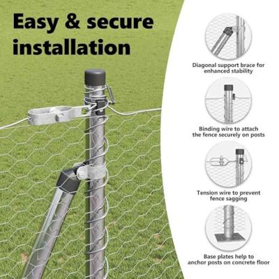 VidaXL Afrasteringspaal zilver 10 x 1,6 m (25 mm gaas) staal