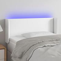 Hoofdbord LED 103x16x78/88 cm kunstleer wit - thumbnail