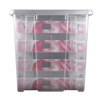 Sunware Nesta Kerstballen Opbergbox 45L 64 Ballen Zilver/Transparant - thumbnail