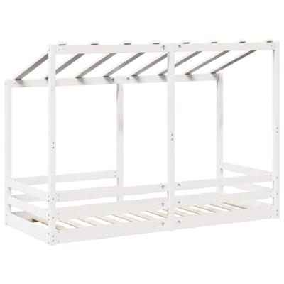 Kinderbed met bedhuis 90x190 cm massief grenenhout wit