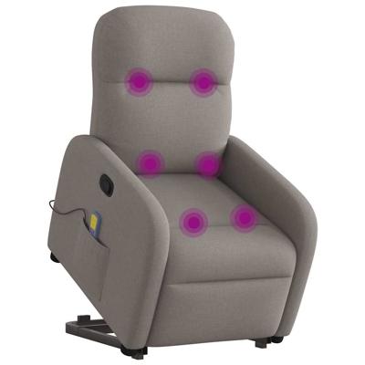 Sta-op-massagestoel verstelbaar stof taupe
