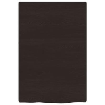 Wastafelblad 40x60x2 cm behandeld massief hout donkerbruin