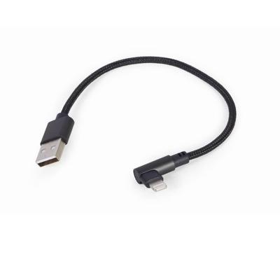 Haakse 8-pins laad- & datakabel, 0.2 m, zwart