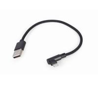 Haakse 8-pins laad- & datakabel, 0.2 m, zwart - thumbnail