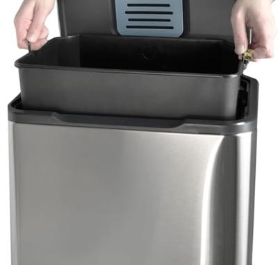 Pedaalemmer desq 40 liter rvs zilver