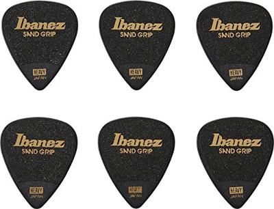 Ibanez PPA14HSGBK Grip Wizard Series Sand Grip plectrumset 6-pack teardrop zwart heavy Ibanez PPA14HSGBK Grip Wizard Series Sand Grip plectrumset 6-pack teardrop zwart heavy