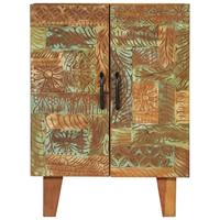 Dressoir handgesneden 55x30x75 cm massief gerecycled hout - thumbnail