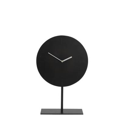 Light & Living Klok Waiwo op voet, mat zwart-zilver