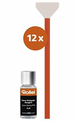 Rollei Sensorreinigingsset - voor full-frame camera's voor professionele natte of droge reiniging - 12 sensorborstels met reinigingsvloeistof