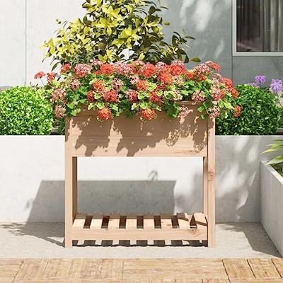 VidaXL Plantenbak met schap 82,5x54x81 cm massief grenenhout