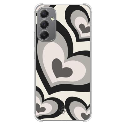Samsung Galaxy A34 shockproof hoesje - Hart swirl zwart Samsung Galaxy A34 shockproof hoesje - Hart swirl zwart