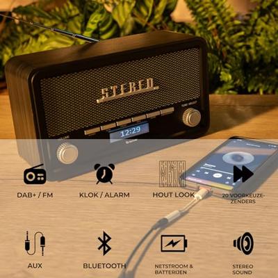Denver DAB-18 Keukenradio VHF (FM), DAB+ Bluetooth Wekfunctie Donkergrijs