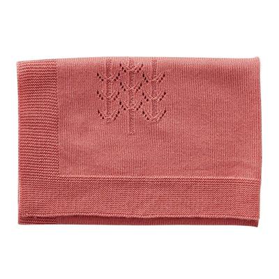 Gebreide poppendeken Roze - 60 cm