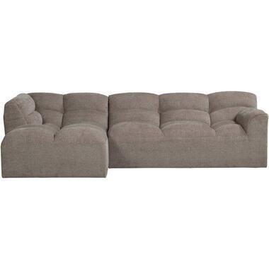 Hoekbank Tibas links - stof Raven - beige - Leen Bakker