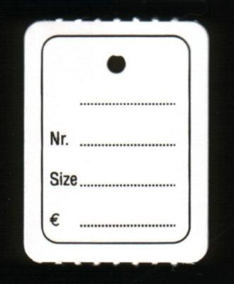 Hangetiket op rol 30x40mm bedrukt 1000 stuks