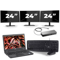 Fujitsu LifeBook U729 - Intel Core i5-8e Generatie - 12 inch - 16GB RAM - 256GB SSD - Windows 11 + 3x 24 inch Monitor - thumbnail