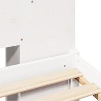 Bed met boekenkast zonder matras grenenhout wit 200x200 cm - thumbnail