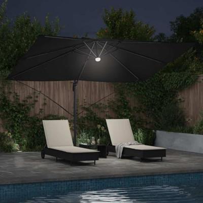 VidaXL Parasol zwart 351 x 250 x 253 cm polyester en aluminium