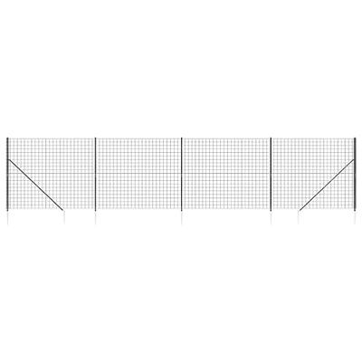 Draadgaashek met grondankers 1,6x10 m antracietkleurig