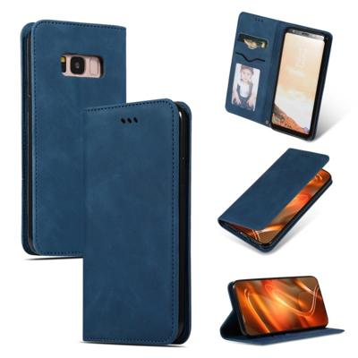 Retro huid voelen Business magnetische horizontale Flip lederen case voor Galaxy S8 (marineblauw) Retro huid voelen Business magnetische horizontale Flip lederen case voor Galaxy S8 (marineblauw)