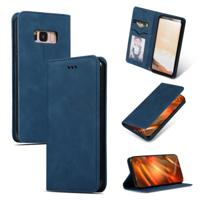 Retro huid voelen Business magnetische horizontale Flip lederen case voor Galaxy S8 (marineblauw) - thumbnail
