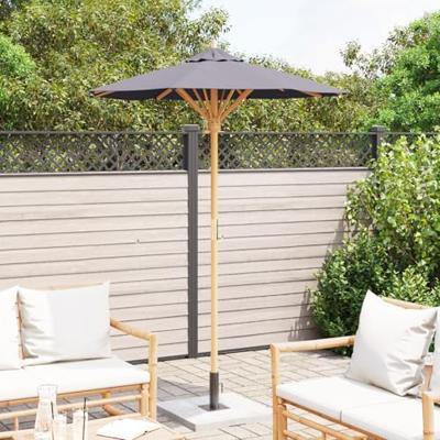VidaXL Tuinparasol donkergrijs ø 270 x 260 cm bamboe VidaXL Tuinparasol donkergrijs ø 270 x 260 cm bamboe