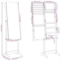 Sieradenkast met spiegel vrijstaand 42x38x152 cm zwart - thumbnail