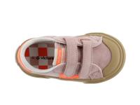 Kinderbaskets van leer en contrast met klittenband VICTORIA rouge - thumbnail