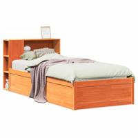 Bedframe zonder matras massief grenenhout wasbruin 75x190 cm - thumbnail