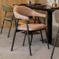 LABEL51 Eetkamerstoel 'Amaze' Micro Suede, kleur Taupe - thumbnail