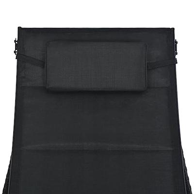 Ligbed poly rattan en textileen zwart - thumbnail