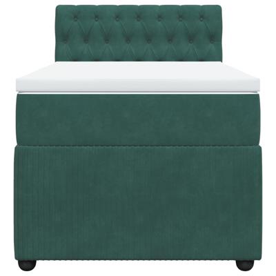 Boxspring met matras fluweel donkergroen 120x200 cm - thumbnail