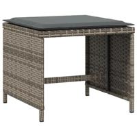 Tuinkrukken 4 st met kussens 40x40x35 cm poly rattan grijs - thumbnail