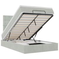 Ottoman bed met matrassen 80x200cm fluweel lichtgrijs - thumbnail