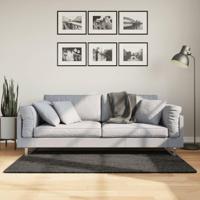 VidaXL Vloerkleed istan hoogpolig glanzend 80x150 cm antracietkleurig - thumbnail