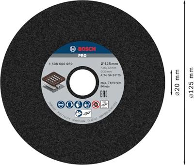 Bosch Accessoires Afbraamschijf voor rechte slijpmachine 125 mm, 20 mm, 24 1st - 1608600069